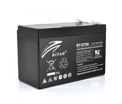 Аккумуляторная батарея AGM RITAR RT1270B, Black Case, 12V 7.0Ah ( 151 х 65 х 94 (100) ) Q10