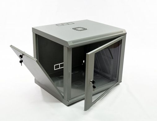 Шкаф 9U, 600х500х507 мм (Ш*Г*В), эконом, акриловое стекло, grey UA-MGSWL95G