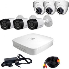 Комплект видеонаблюдения Dahua HD-CVI-33WD KIT, 6 камер, Проводной, Уличная+внутреняя, HD-CVI, 2 Мп