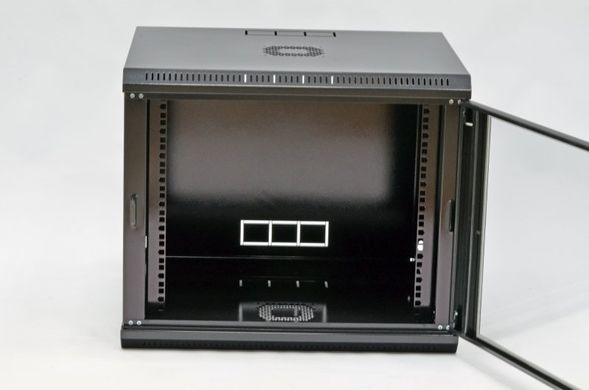Шкаф 9U, 600х500х507 мм (Ш*Г*В), эконом, акриловое стекло, black UA-MGSWL95B