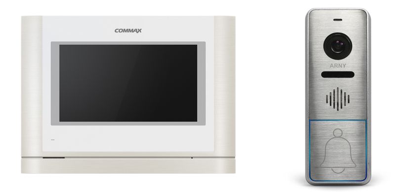 Комплект відеодомофона Commax CDV-704MA + ARNY AVP NG-420, Білий, 7 "