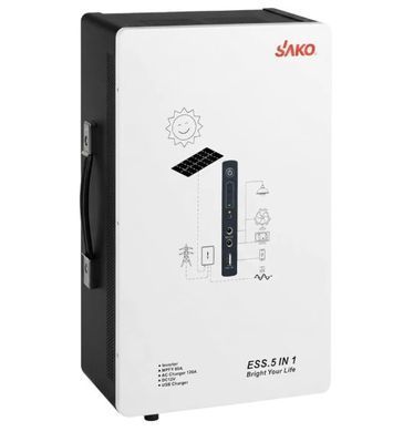 Система резервного питания (инвертор и батарея) Sako Alpha-ESS-1000W/2KWh настенная. Мощность 1000 Вт, энергоемкость 2009.6 Вт*год, LifePO4