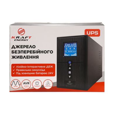 Комплект резервного живлення Kraft PSW1000VA/800W(LCD)24V UPS + батарея 2540 Вт*г