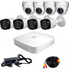 Комплект видеонаблюдения Dahua HD-CVI-44WD KIT, 8 камер, Проводной, Уличная+внутреняя, HD-CVI, 2 Мп