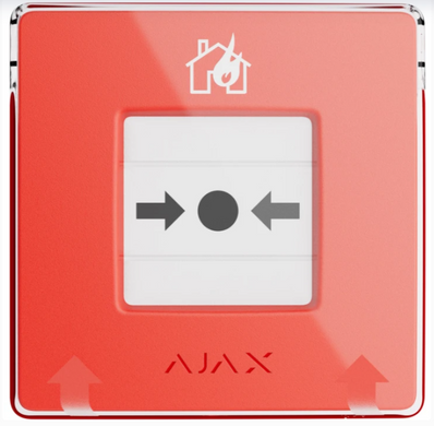 Беспроводная настенная кнопка для активации пожарной тревоги вручную Ajax ManualCallPoint (Red)Jeweller (для жилых объектов)