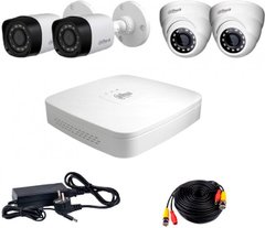 Комплект видеонаблюдения Dahua HD-CVI-22WD KIT, 4 камеры, Проводной, Уличная+внутреняя, HD-CVI, 2 Мп