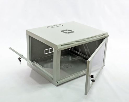 Шкаф 6U, 600х500х373 мм (Ш*Г*В), эконом, акриловое стекло, grey UA-MGSWL65G