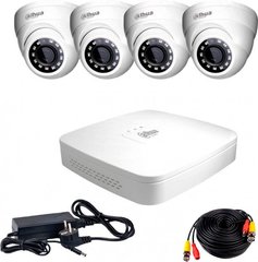 Комплект видеонаблюдения Dahua HD-CVI-4D KIT + HDD1000GB, 4 камеры, Проводной, Внутреняя, HD-CVI, 2 Мп
