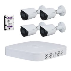 4K IP комплект видеонаблюдения Dahua 4IP8MPpoe-OUT-1TB-PRO, 4 камеры, Проводной, Уличная+внутреняя, Ip, 8 Мп