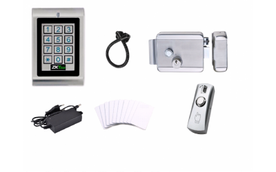 Доступный комплект СКД на одну дверь для уличного использования, Автономный, Уличная, Электромеханический, Считыватель/кнопка