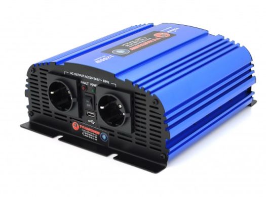 Інвертор напруги Tommatech MS-1200, 24V/220V, 1200W з апроксимованою синусоїдою, 2Shuko, USB, клемні дроти, 2 запобіжники, Q4