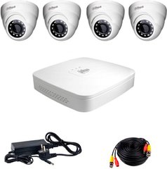 Комплект видеонаблюдения Dahua HD-CVI-4D KIT, 4 камеры, Проводной, Внутреняя, HD-CVI, 2 Мп