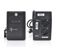 ИБП Ritar RTM525 (315W) Standby-L, LED, 1st, 2xSCHUKO socket, 1x12V4.5Ah, metal Case ( 260 х 85 х 140 ) Q4, 315 Вт, 525 Ва, Аппроксимированная синусоида, Линейно-интерактивный, Встроенная