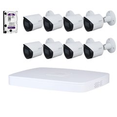4K IP комплект видеонаблюдения Dahua 8IP8MPpoe-OUT-2TB-PRO, 8 камер, Проводной, Уличная+внутреняя, Ip, 8 Мп