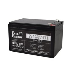 Аккумулятор 12В 12 Ач для ИБП Full Energy FEP-1212, 12 А, Свинцево-кислотный (AGM), 12 В, 3.375, 150 х 100 х 98