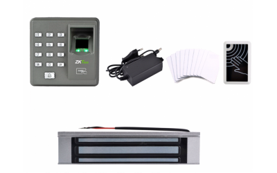Біометричний комплект СКД на одні двері для офісу, Автономний, Біометричний, Внутрішня, Магнітний, Відбиток пальця / відбиток пальця, Зчитувач / кнопка