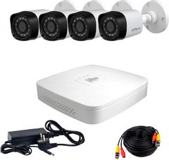 Комплект видеонаблюдения Dahua HD-CVI-4W KIT + HDD1000GB, 4 камеры, Проводной, Уличная, HD-CVI, 2 Мп