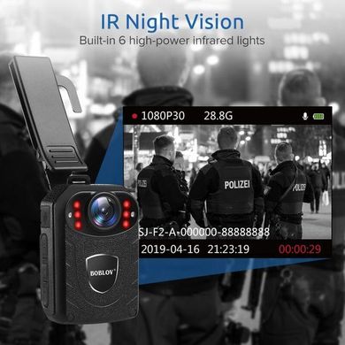 Нагрудний відеореєстратор для поліції - боді камера поліцейського Boblov KJ21