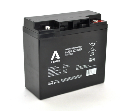 Аккумулятор AZBIST Super AGM ASAGM-12200M5, Black Case, 12V 20.0Ah (181 х 77 х 167 ) Q4