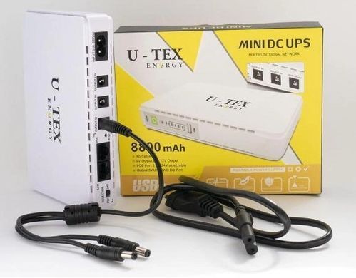 Источник бесперебойного питания U-tex POE-432E. Mini UPS 8800 mAh Lithium Battery (Исходное напряжение: DC 9В/12В, POE 15В/24В, USB DC 5В)