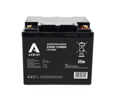 Аккумулятор AZBIST Super AGM ASAGM-12400M6, Black Case, 12V 40.0Ah ( 205 x171 x 196 ) Q1
