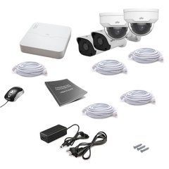 КОМПЛЕКТ IP ВИДЕОНАБЛЮДЕНИЯ UNIVIEW 4MIX 4MEGA, 4 камеры, Проводной, Уличная+внутреняя, Ip, 4 Мп