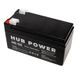 Акумулятор 12В 1.3 Ач для ДБЖ Hub Power HE-121, 1,3 A, Свинцево-кислотний (AGM), 12 В, 0,57 кг, 97 х 45 х 57 мм
