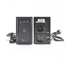 ИБП Ritar E-RTM650 (390W) ELF-L, LED, AVR, 2st, 2xSCHUKO socket, 1x12V7Ah, metal Case Q4 (310*85*140), 390 Вт, 650 Ва, Аппроксимированная синусоида, Линейно-интерактивный, Встроенная