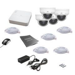 КОМПЛЕКТ IP ВИДЕОНАБЛЮДЕНИЯ UNIVIEW 4DOME 4MEGA, 4 камеры, Проводной, Внутреняя, Ip, 4 Мп