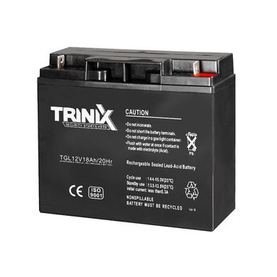 Акумуляторна батарея TGL12V18Ah/20Hr TRINIX GEL, 18 A, Гелевий (GEL), 12 В, 5 кг, 78 / 182 / 166 мм