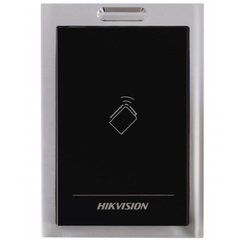 RFID зчитувач Hikvision DS-K1101M, Черный, Карточки/брелки, Mifare, Wiegand, RS-485, Накладний, Приміщення, Пластик