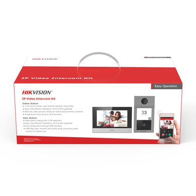 Комплект відеодомофону Hikvision DS-KIS604-P, Так, 7'', Hands Free
