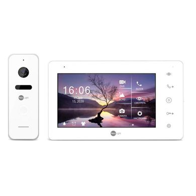 Комплект видеодомофона NeoKIT HD+ White, Белый, Средний, Full HD, Монитор + вызывная панель, 7 "