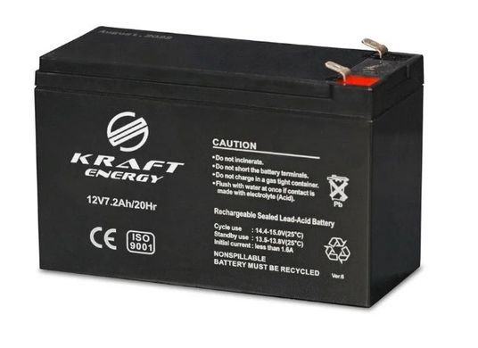 Комплект Kraft: источник бесперебойного питания PSU-1203LED(P) и аккумуляторная батарея 12В 7.2А