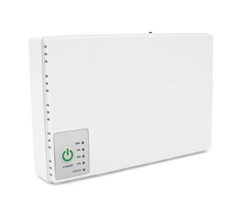 ИБП для роутера Merlion MINI DC1018P, 18W, Output: USB-5V, DC-5V/9V/12V, POE-15/24V, 1/2A, Li-ion 10400mAh, 160х105х32мм, 385 грам, White, BOX