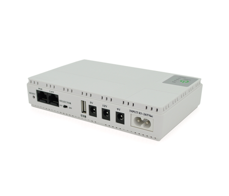 ИБП UPS-18W DC1018P для роутеров/коммутаторов/PON/POE-430, 5//9/12V, 1A, 10400MAh(4*2600MAh), White, BOX