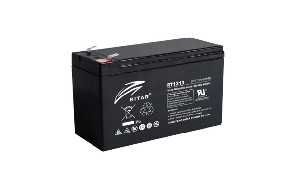 Акумуляторна батарея AGM RITAR RT1213, Black Case, 12V 1.3Ah (98 х 44 х 53 (59)) Q20