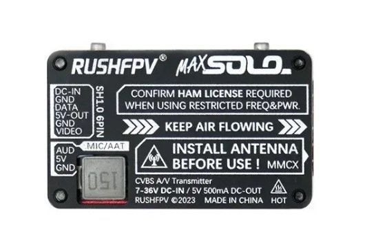 Відеопередавач RUSH MAX SOLO 4.9G/5.8G 25/500/1000/2500mW