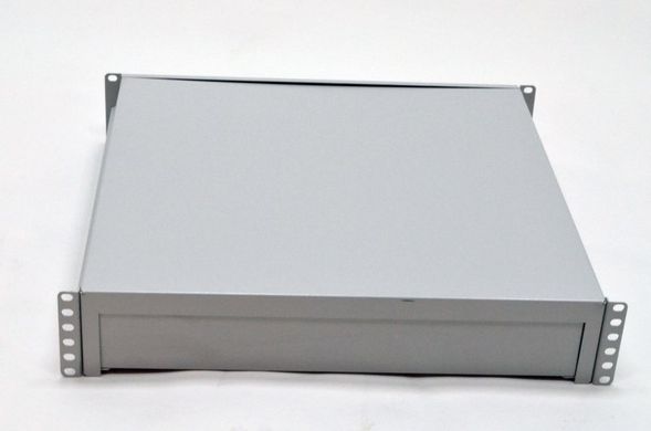 Ящик выдвижной для документов 19" с замком, 2U 450 мм глубина, grey