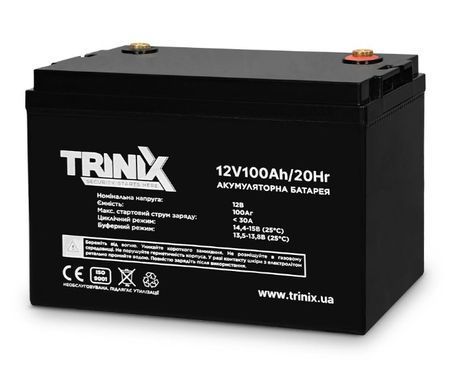 Комплект резервного живлення: інвертор Kraft KRF-AVR600VA/500W-12V + акумулятор Trinix 100 Аг AGM