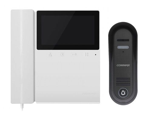 Комплект відеодомофона Commax CDV-43K2 + DRC-4CPN3, Білий, Бюджетний, Аналог, Монітор + виклична панель, 4.3 "
