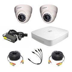 Комплект видеонаблюдения Dahua KIT2MP-IN, 2 камеры, Внутреняя, HD-CVI, 2 Мп