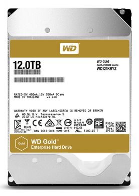 Жесткий диск Western Digital Gold 12TB 7200rpm 256MB WD121KRYZ 3.5" SATA III, 12ТБ