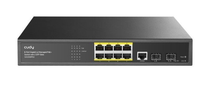 PoE-коммутатор 11-портовый управляемый L2 Cudy GS2008PS2 гигабитный с 8 портами PoE, 120W