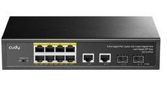 PoE-коммутатор 12-портовый неуправляемый Cudy GS1010PS2 гигабитный с 8 портами PoE+, 120W