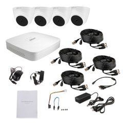 Комплект відеоспостереження Dahua 1MP4KIT, 4 камери, Дротовий, Внутрішня, HD-CVI, 1 Мп