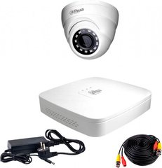 Комплект відеоспостереження Dahua HD-CVI-1D KIT + HDD500GB, 1 камера, Дротовий, Внутрішня, HD-CVI, 2 Мп