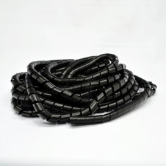Организатор для укладки кабелей в жгут, спиральный ПВХ, д. 24 мм, 10 м, черний, KSS, Черный
