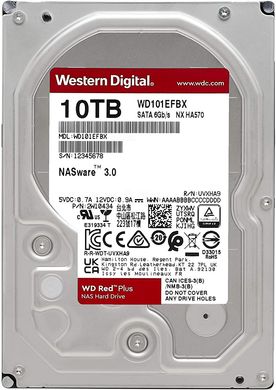 Жорсткий диск Western Digital Red Plus 10TB 7200rpm 256МB WD101EFBX 3.5 SATA III, 10ТБ