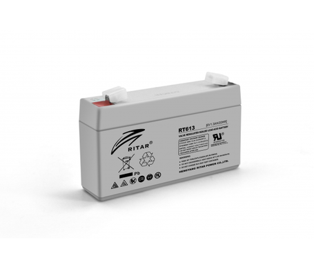 Акумуляторна батарея AGM RITAR RT613, Gray Case, 6V 1.3Ah (97х24х 52 (58)) Q20